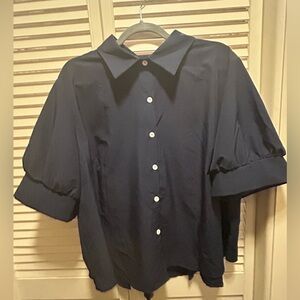 SHEIN Navy Button-Up Shirt